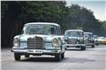 The convoy of classic Mercedes-Benz cars rolled off from Taj Lands End in Bandra to Worli Sea Face and back as part of the rally. 
